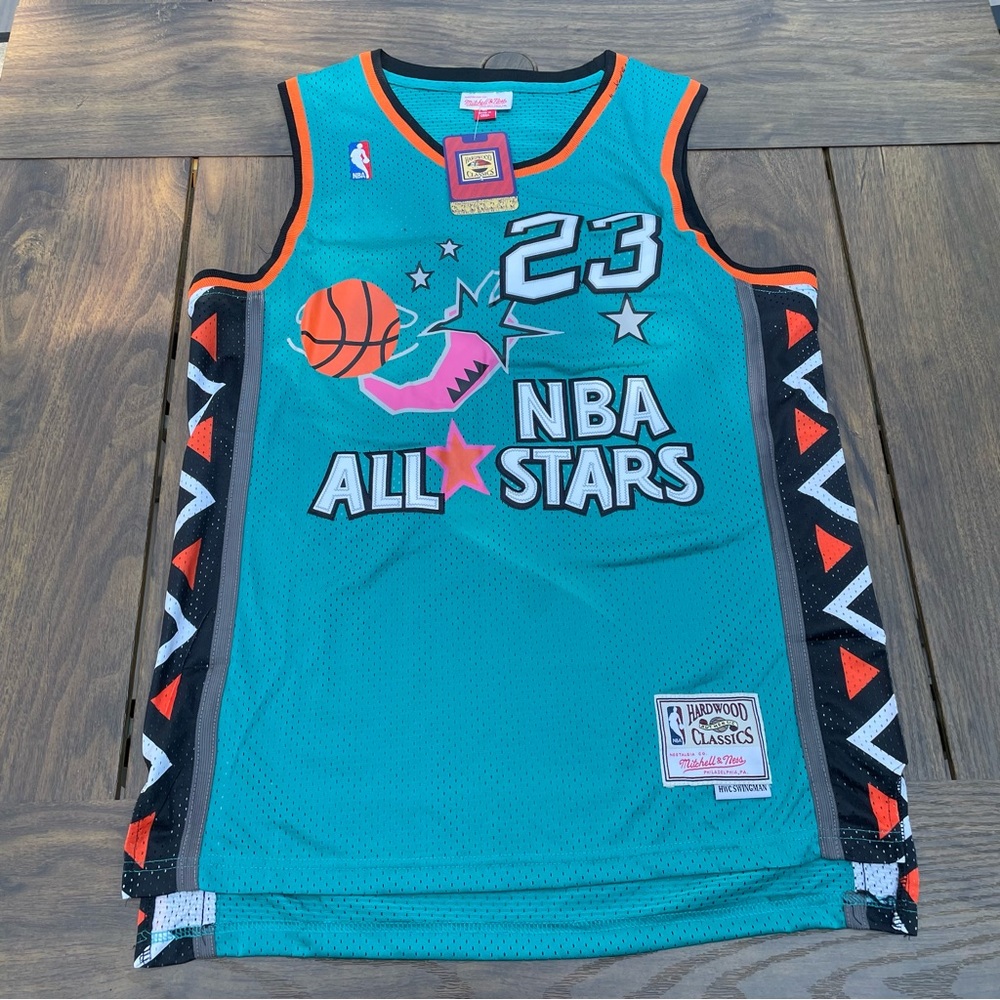 Mitchell & Ness Men's Chicago Bulls All Star '96 Michael Jordan #23 Teal Jersey - Picture 3 of 11